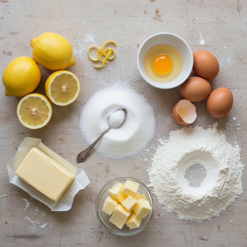 Ingredients for Soft & Chewy Lemon Cookies