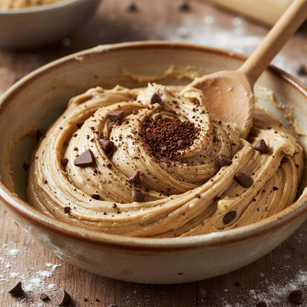 Raw cookie dough scooped onto a baking sheet