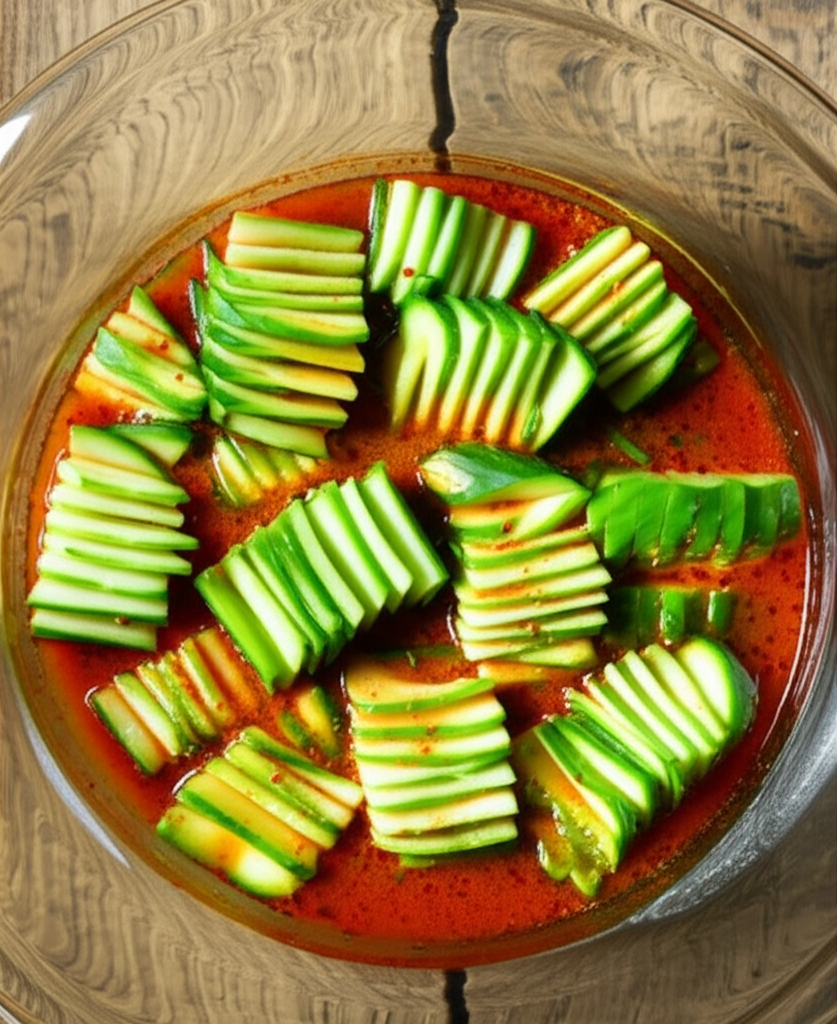 Fresh spicy cucumber salad with Asian twist