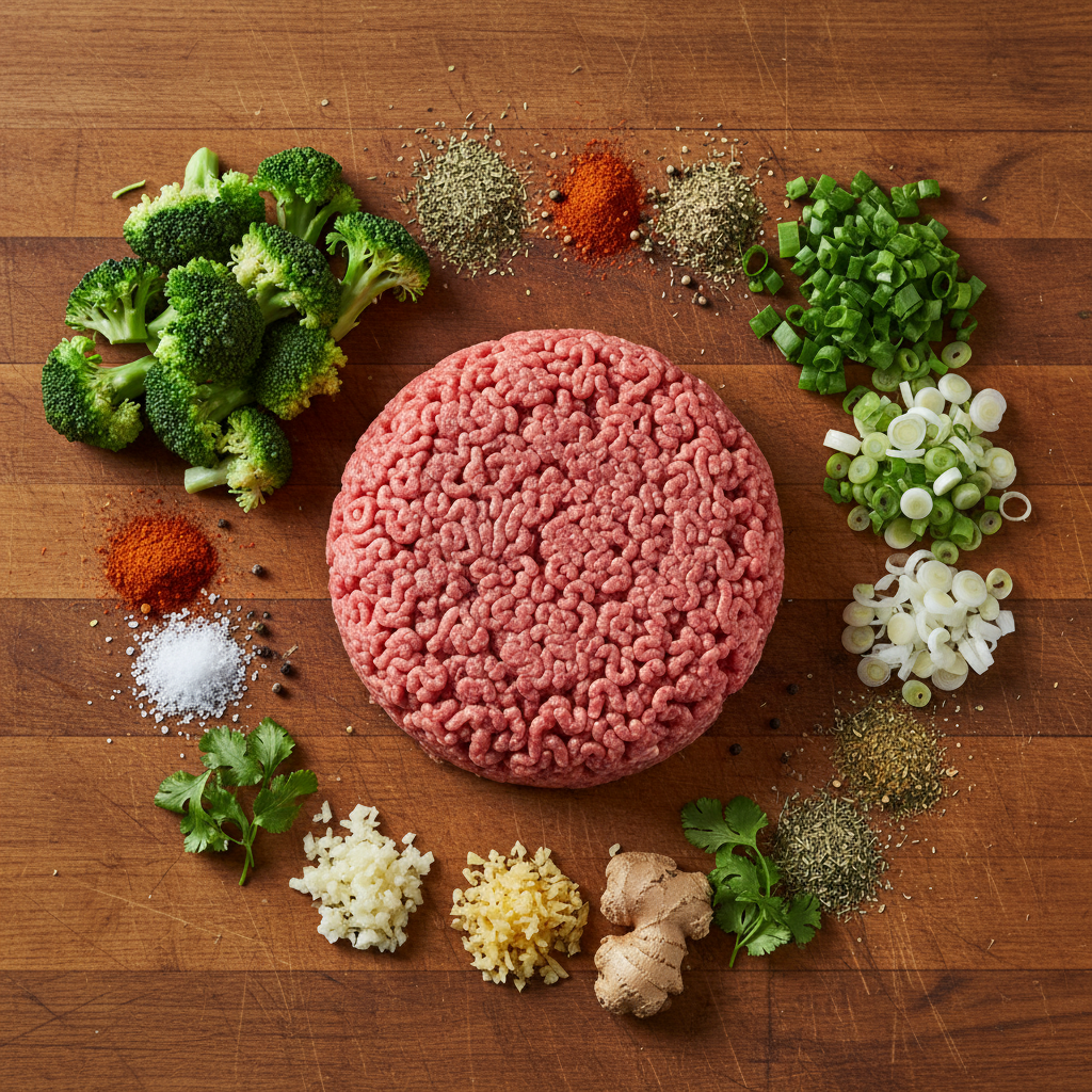 Ingredients for Sticky Mongolian Meatballs