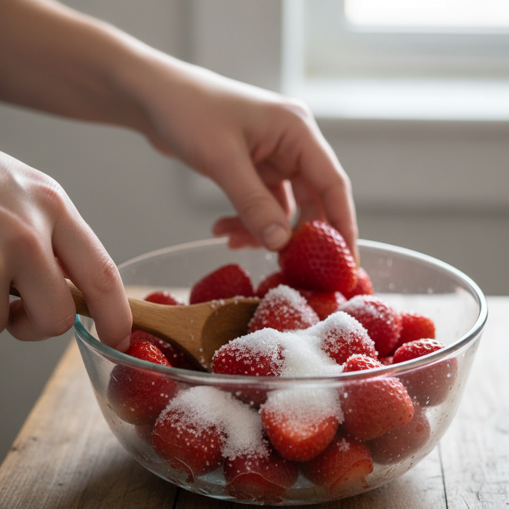 Ingredients for strawberry cobbler