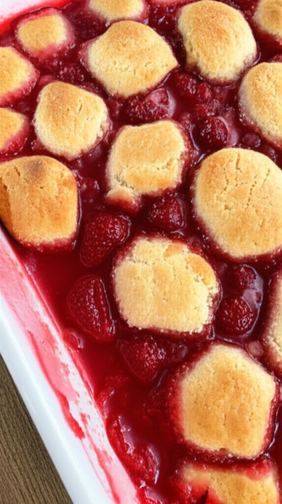 Strawberry cobbler dessert