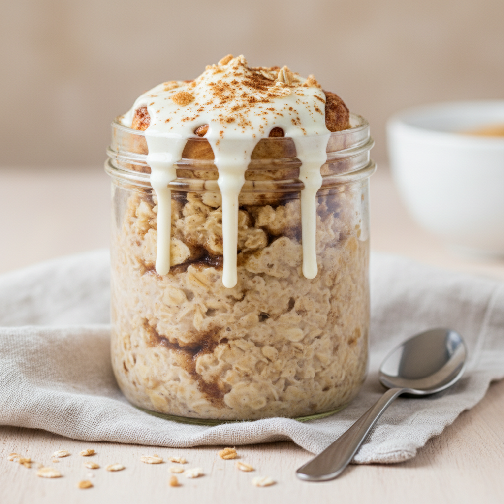 Finished Cinnamon Bun Overnight Oats
