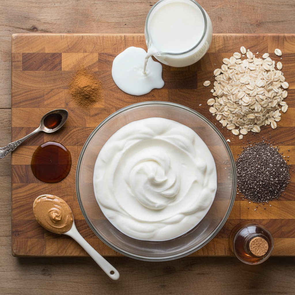 Ingredients for Cinnamon Bun Overnight Oats