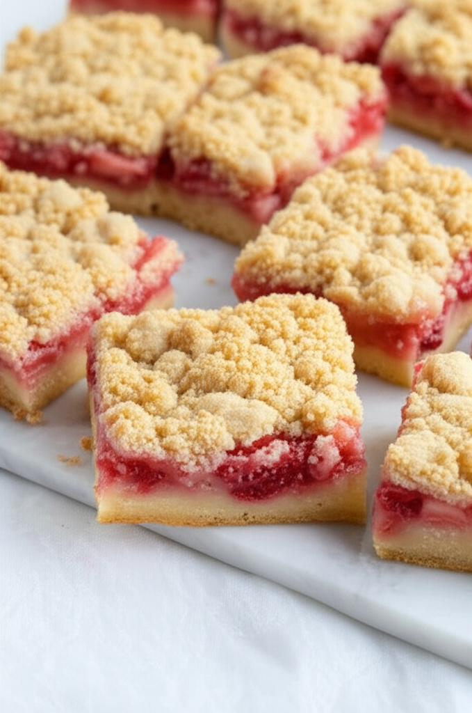 Strawberry Crumb Bars on a plate
