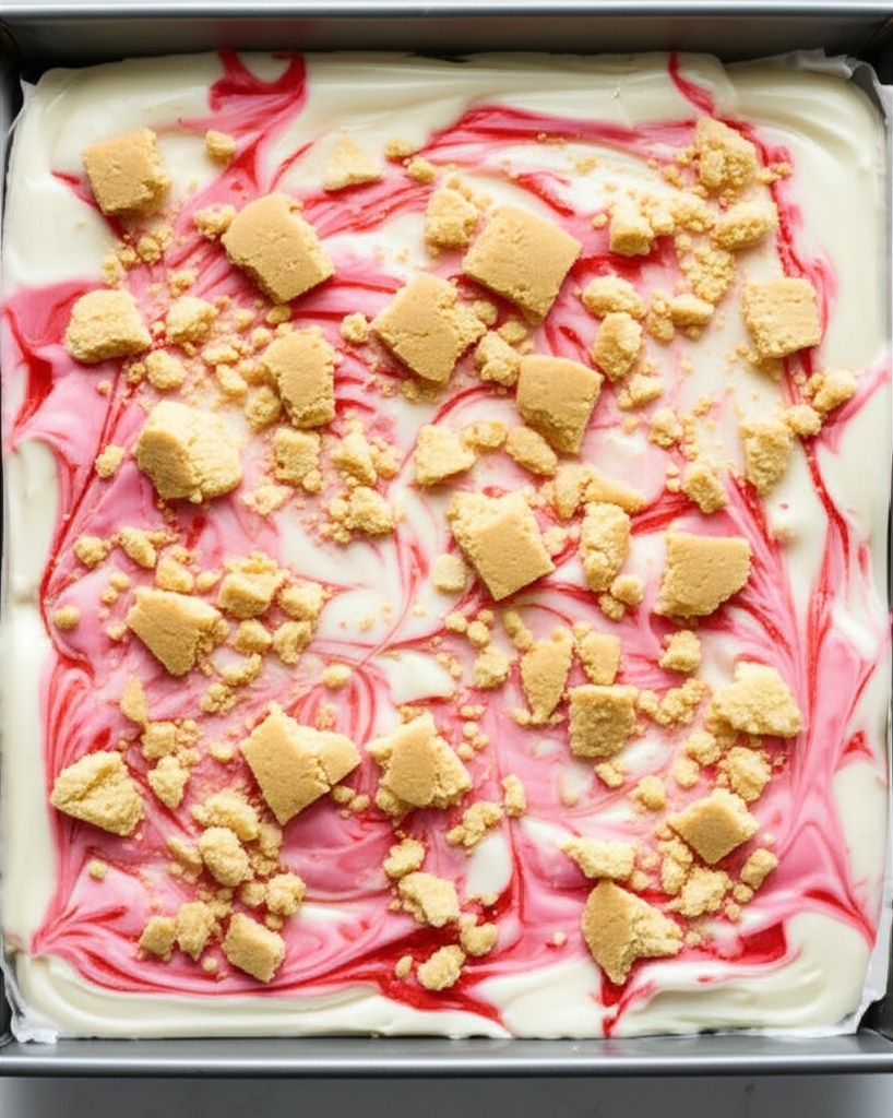 Strawberry Shortcake Fudge on plate