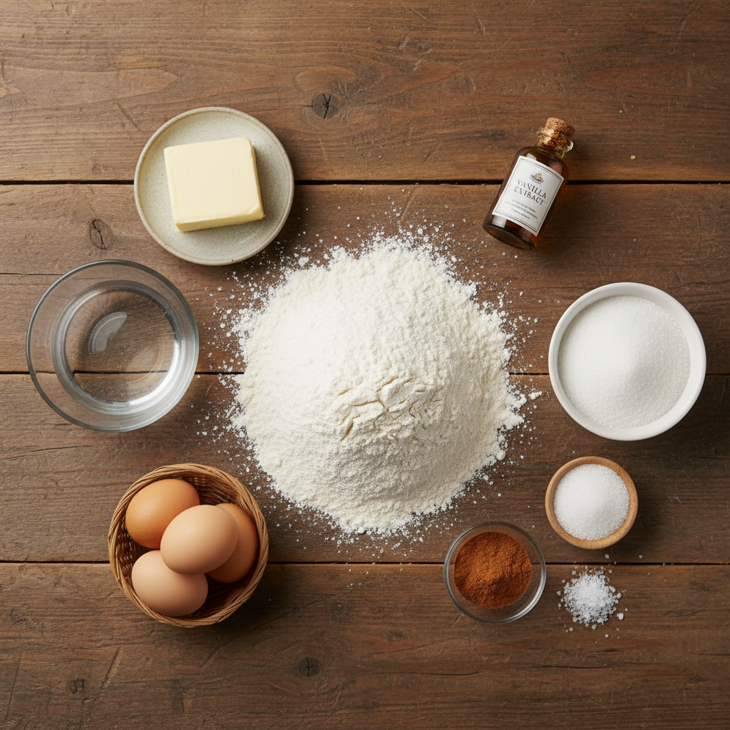 Ingredients for churro bites prepared in bowls