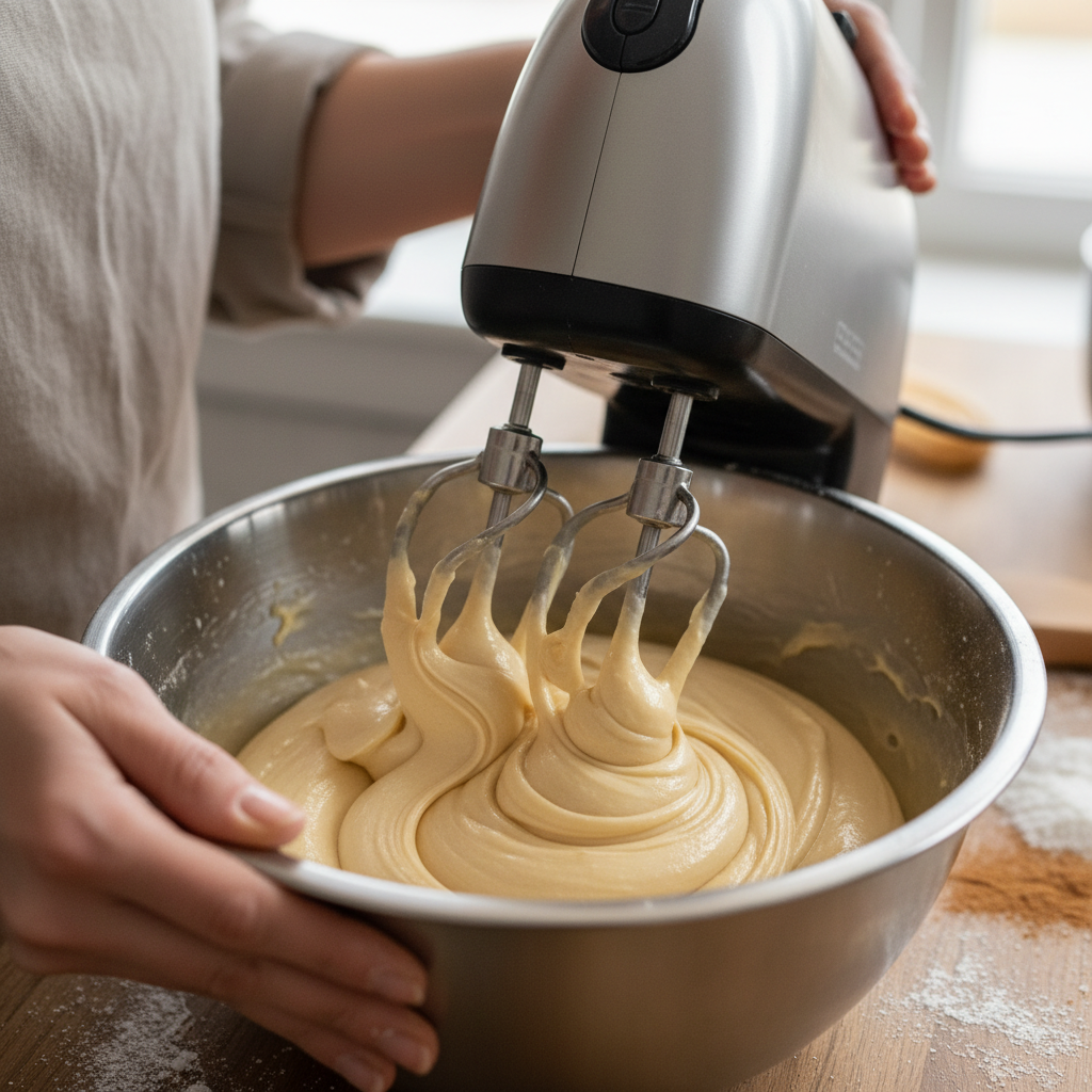 Smooth churro dough ready to pipe