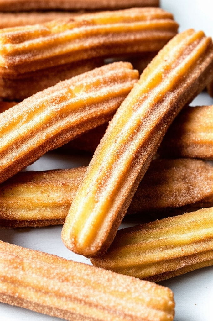 Golden churro bites sprinkled with cinnamon sugar