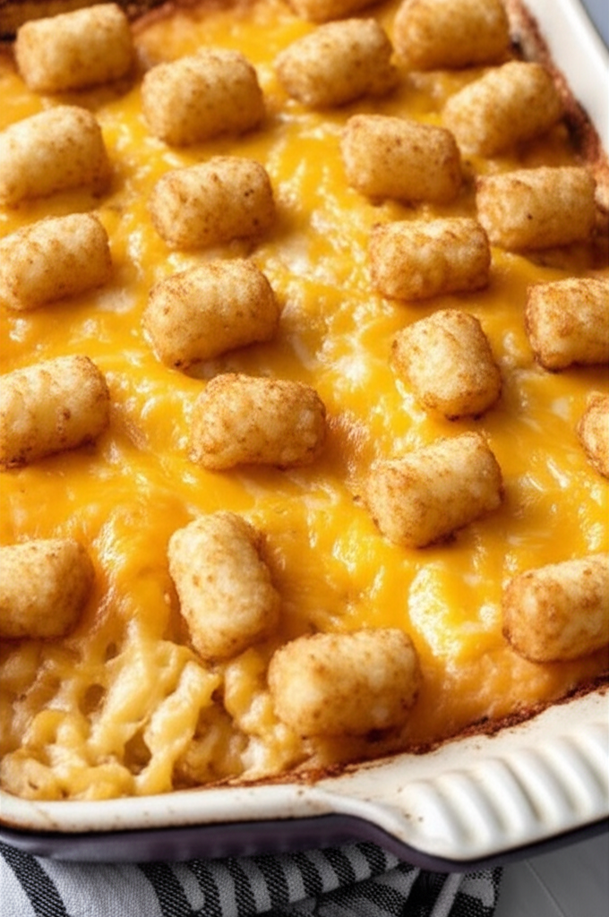 Tater tot casserole serving