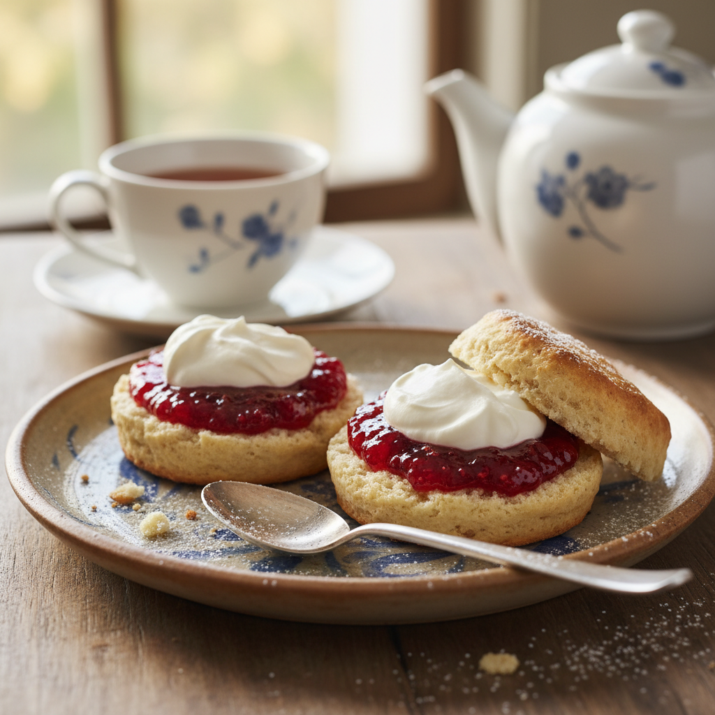 Freshly baked buttermilk scones wrapped in cloth