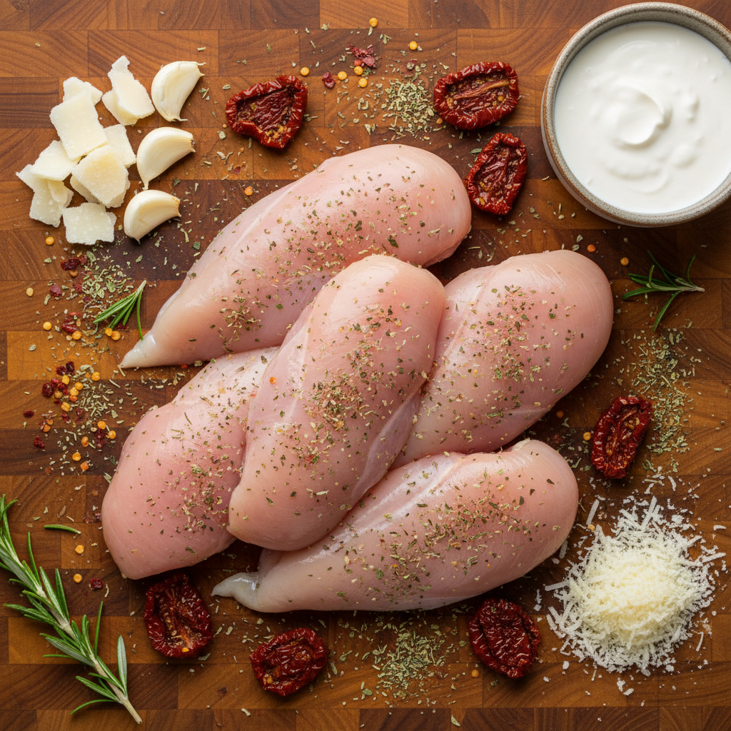 Ingredients for Crockpot Chicken Marry Me