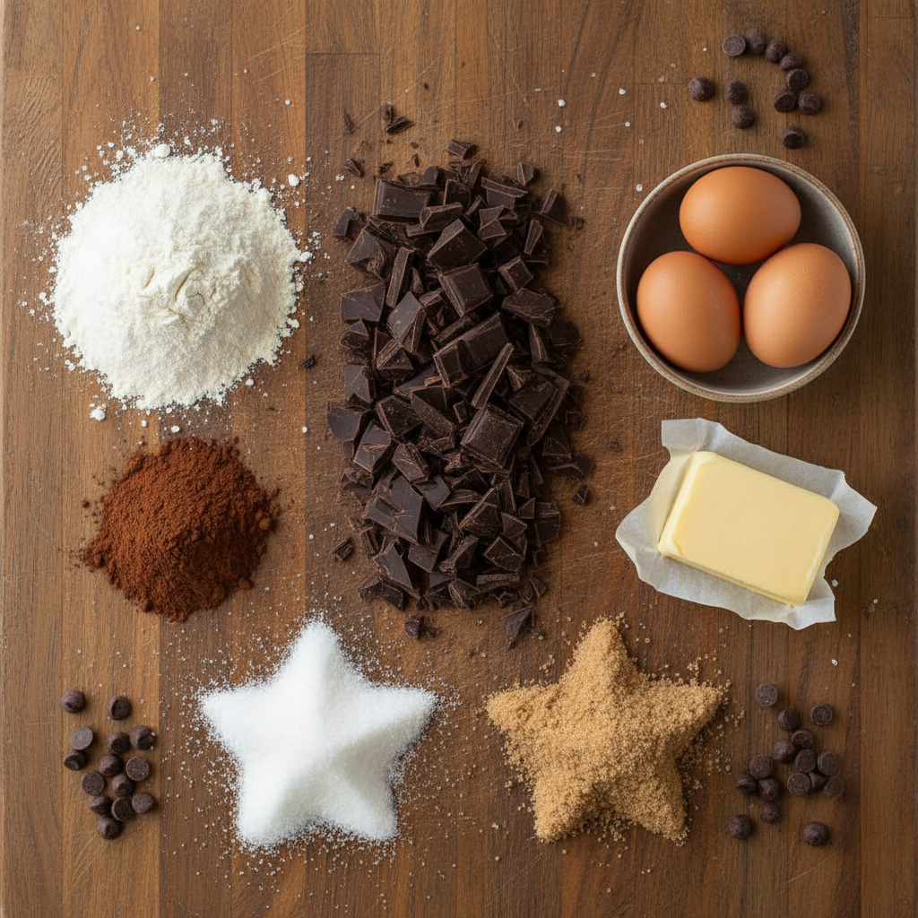 Ingredients for brookies displayed