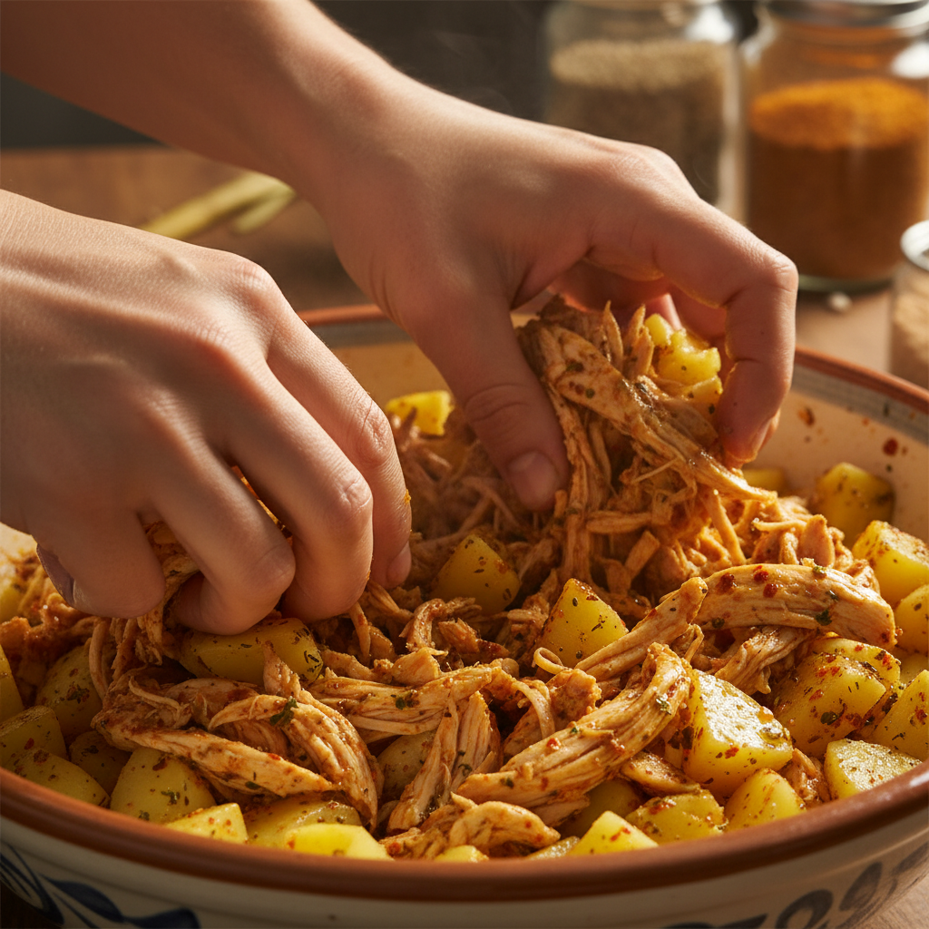 Ingredients for basic shredded chicken recipe