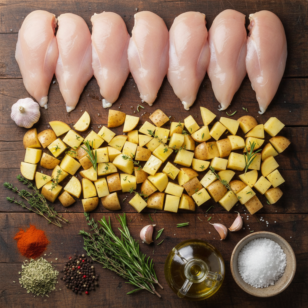 Basic kitchen equipment for shredded chicken preparation