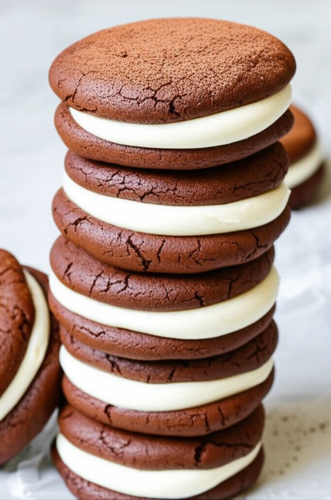 Delicious Tiramisu Cookie Sandwiches on a plate