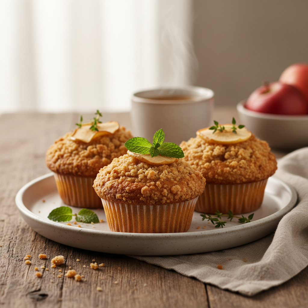 Apple Cinnamon Streusel Muffins ingredients ready for baking
