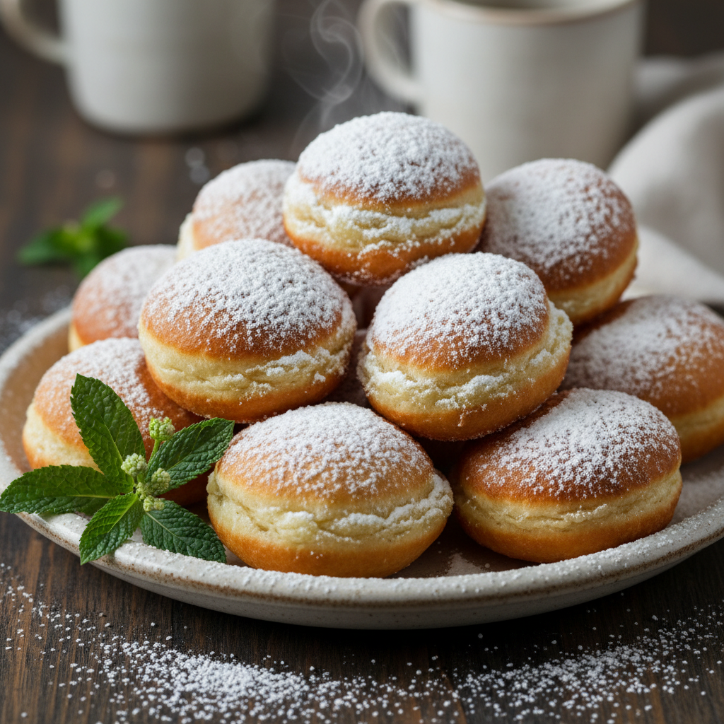 Mixing and kneading dough for vanilla French beignets