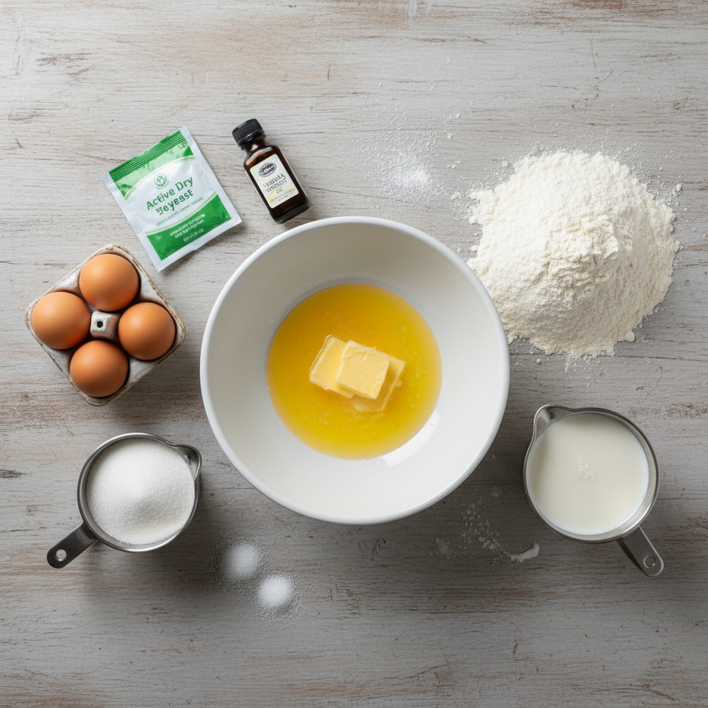 Close up of French Beignets with vanilla