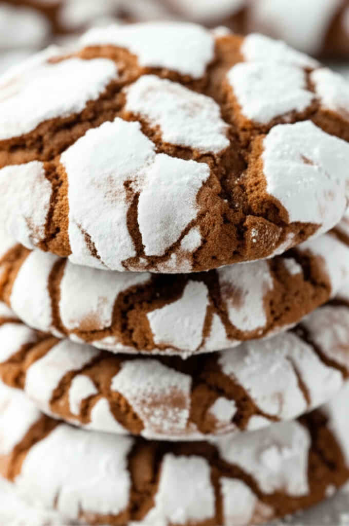 Cinnamon Coffee Crinkles cookies on a plate