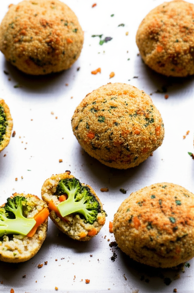 Veggie rice balls on a plate