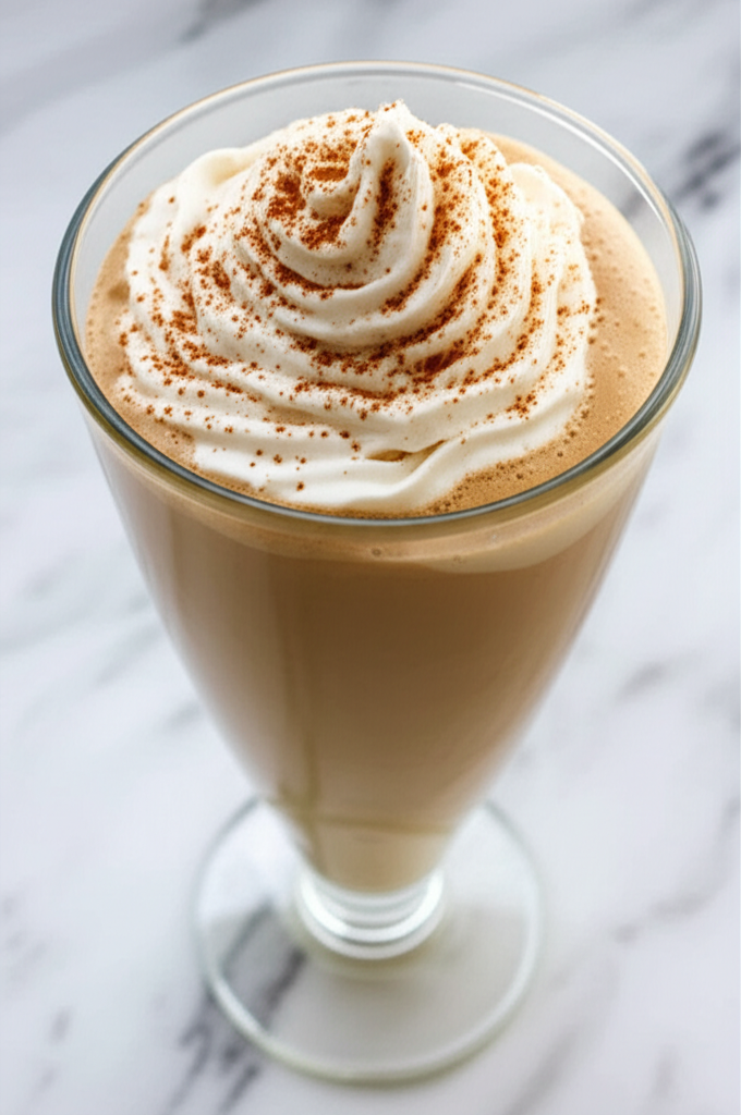 Cinnamon Roll Coffee Smoothie in glass