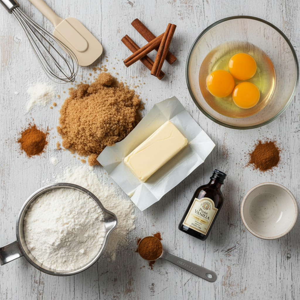 Ingredients for cinnamon sugar cookies