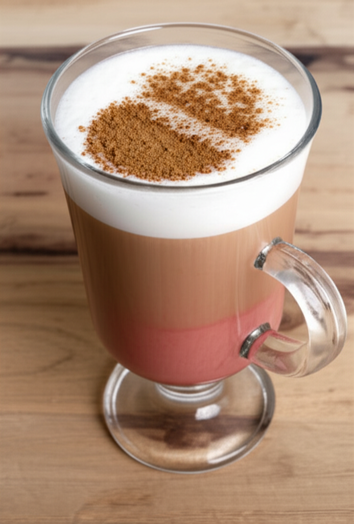 Cinnamon Rose Latte warm drink in a mug