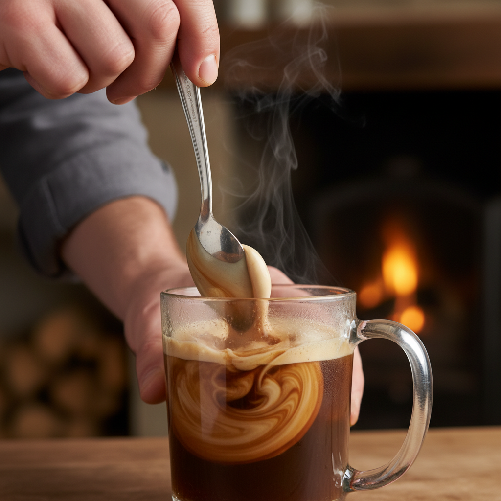 Process of mixing Baileys Irish Coffee ingredients