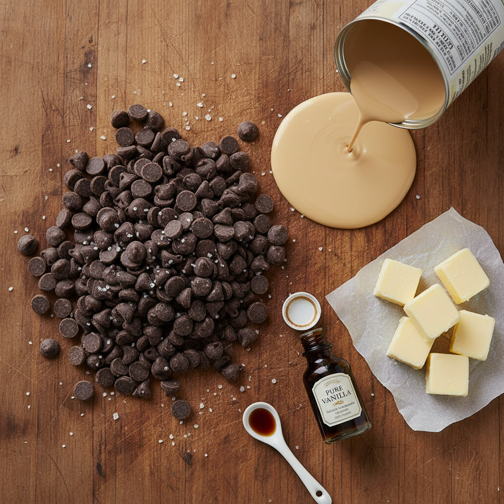 Ingredients for chocolate fudge