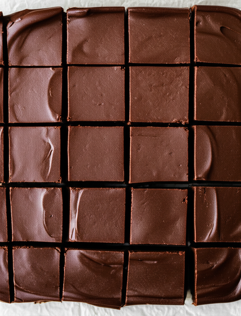 Delicious homemade chocolate fudge squares