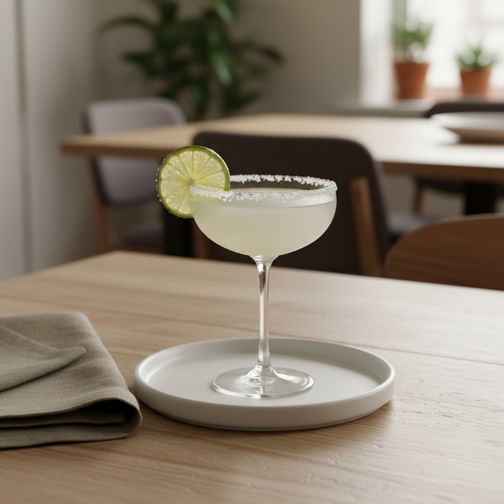 Mixing ingredients in cocktail shaker for daiquiri