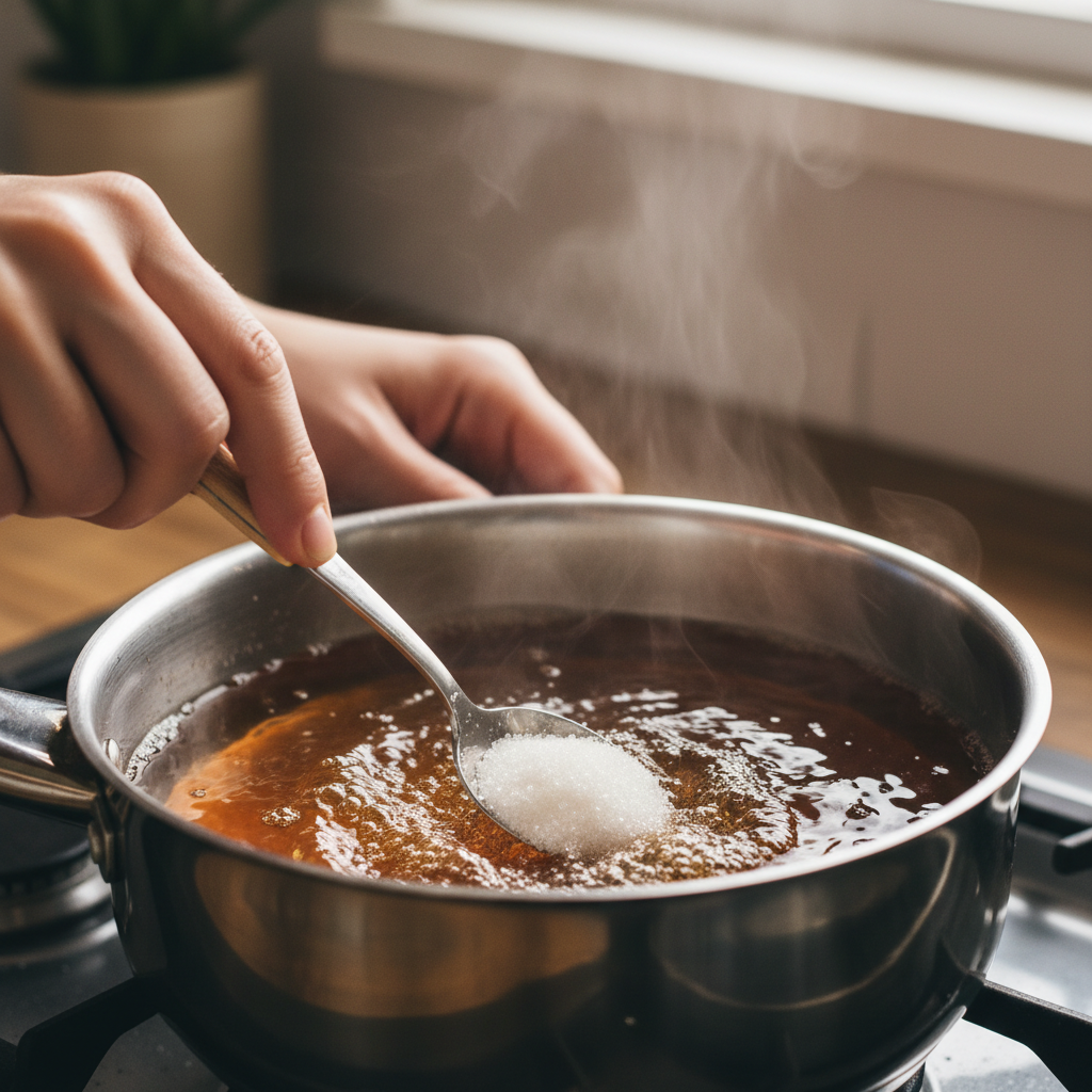 Making sweet tea on the stove