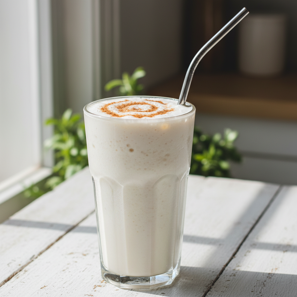 Served Coconut Coffee Smoothie with toppings