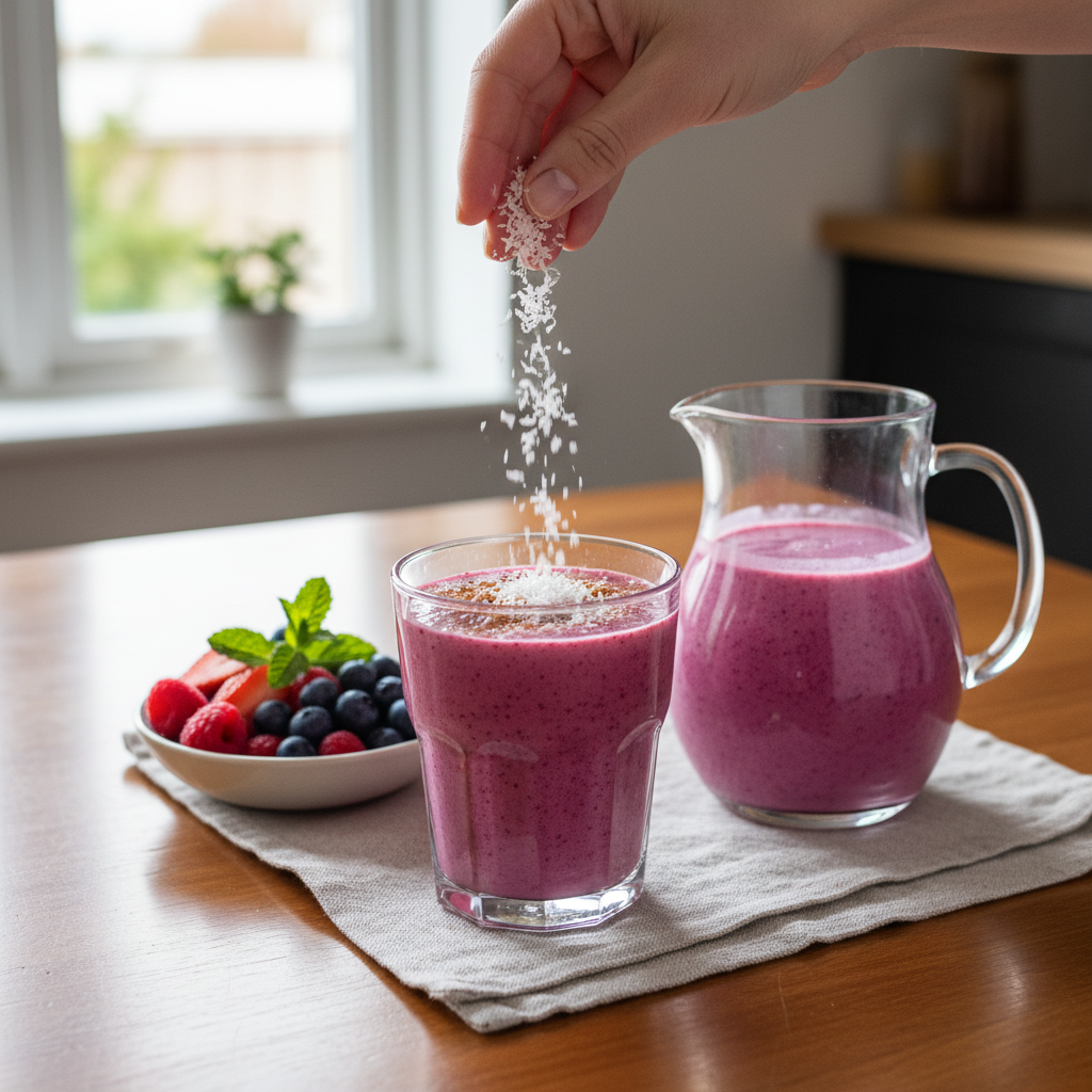 Blending Coconut Coffee Smoothie ingredients