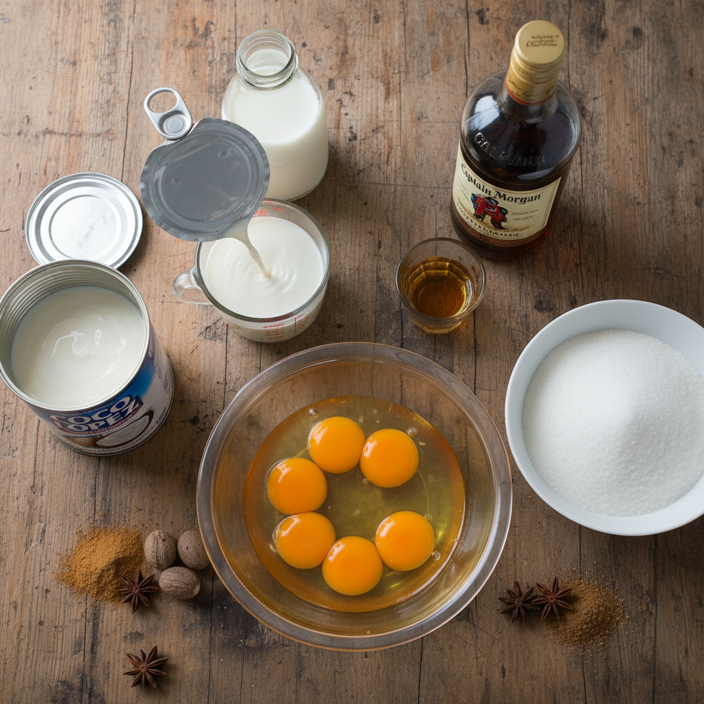 Ingredients for Coconut Cream Eggnog