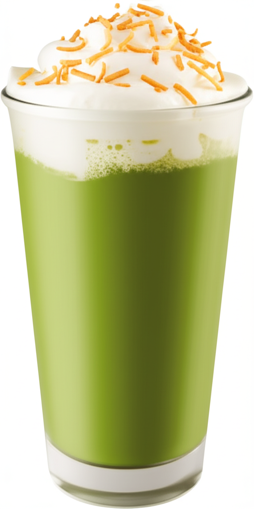 Creamy Coconut Matcha Frappuccino in a glass