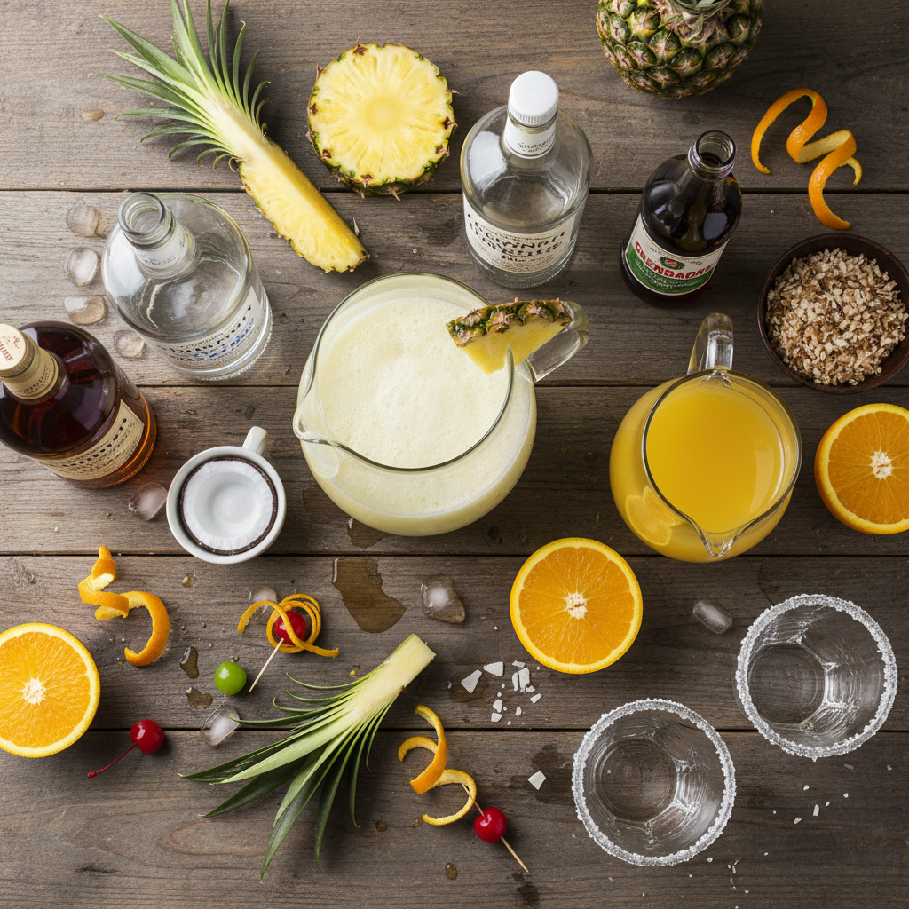 Ingredients for Coconut Rum Punch