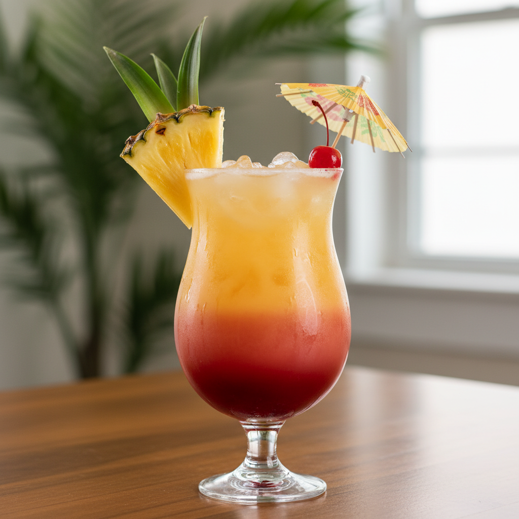 Refreshing tropical punch ready to serve