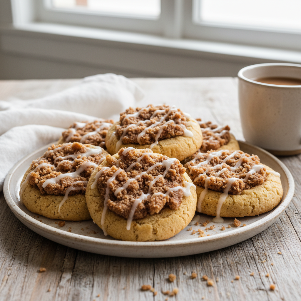 Glazing and cooling Coffee Cake Cookies