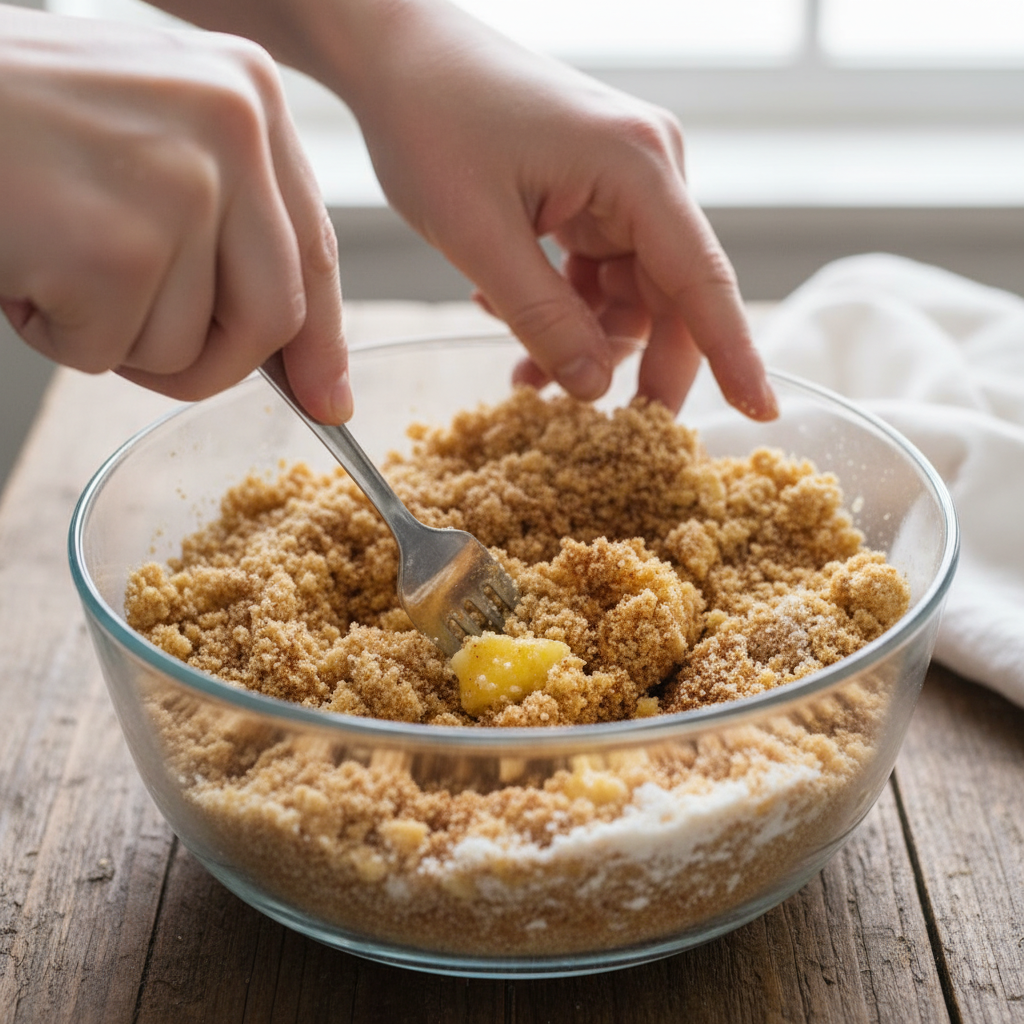 Making the streusel topping