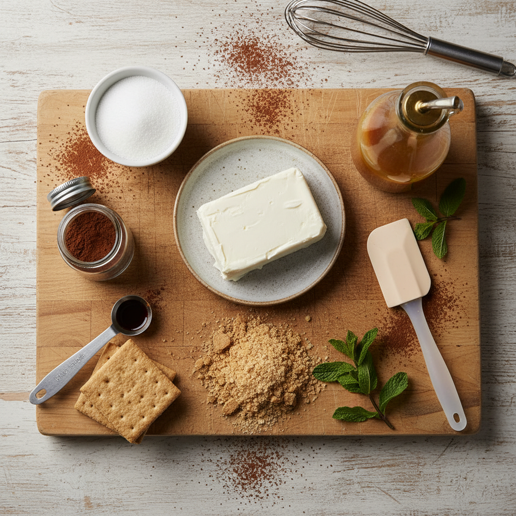 Ingredients for Coffee Caramel Cheesecake Bars