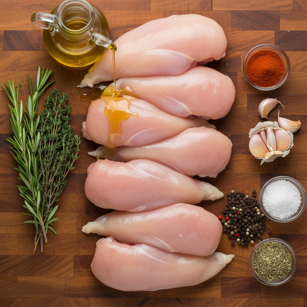 Ingredients for chicken and gravy