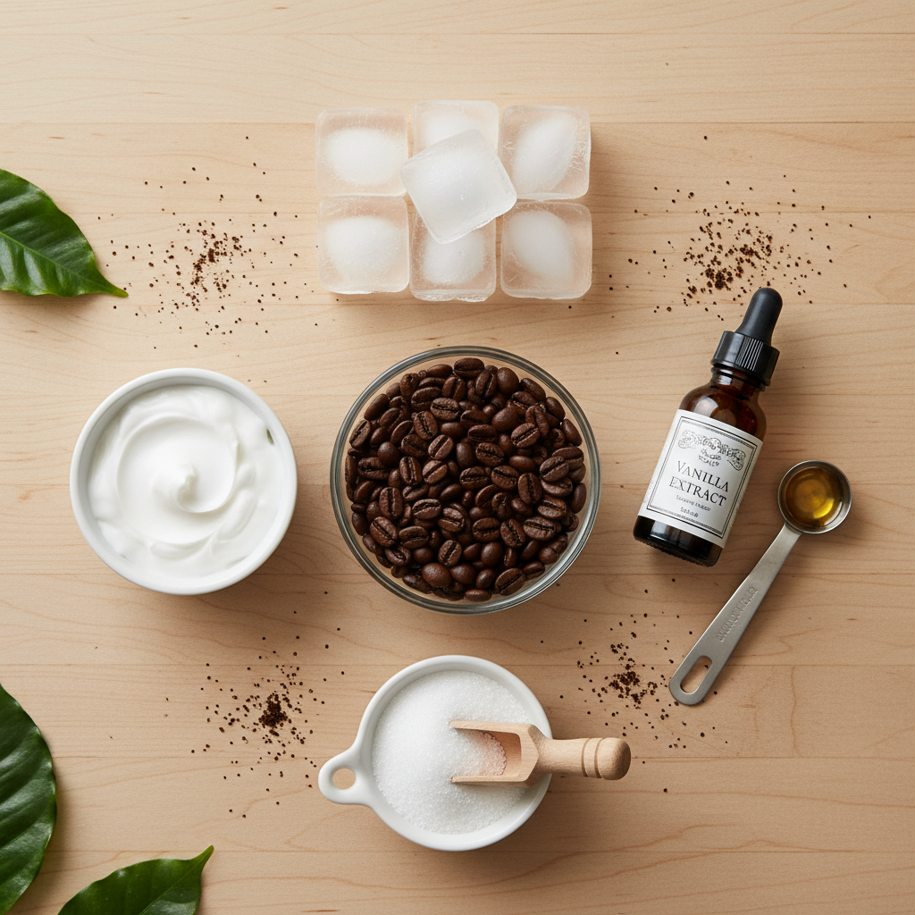 Ingredients for Coffee Coconut Cream Freeze