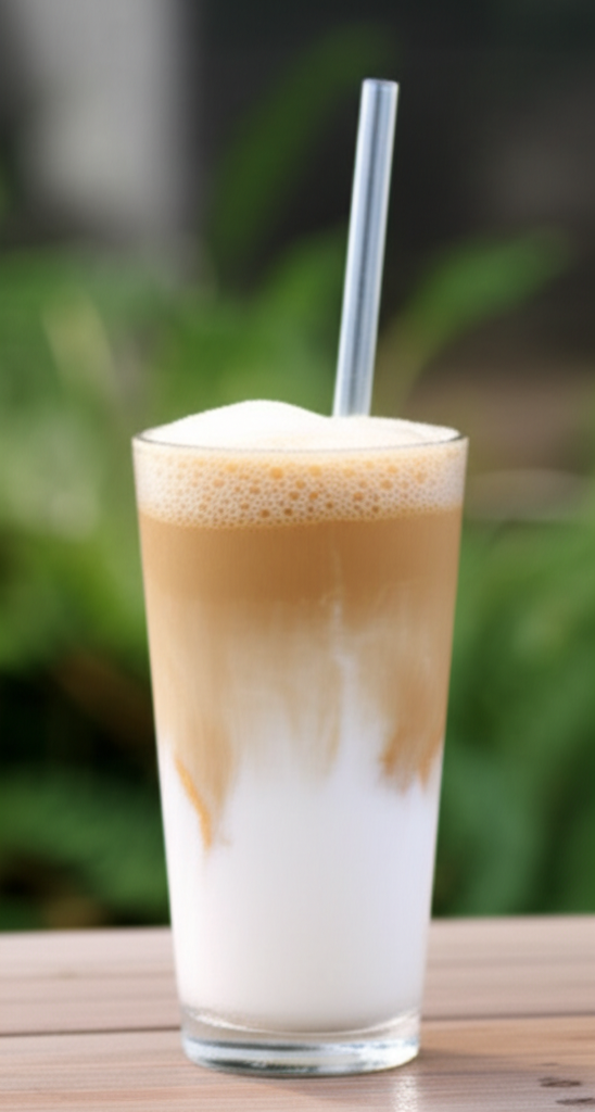 Coffee Coconut Cream Freeze served in a glass
