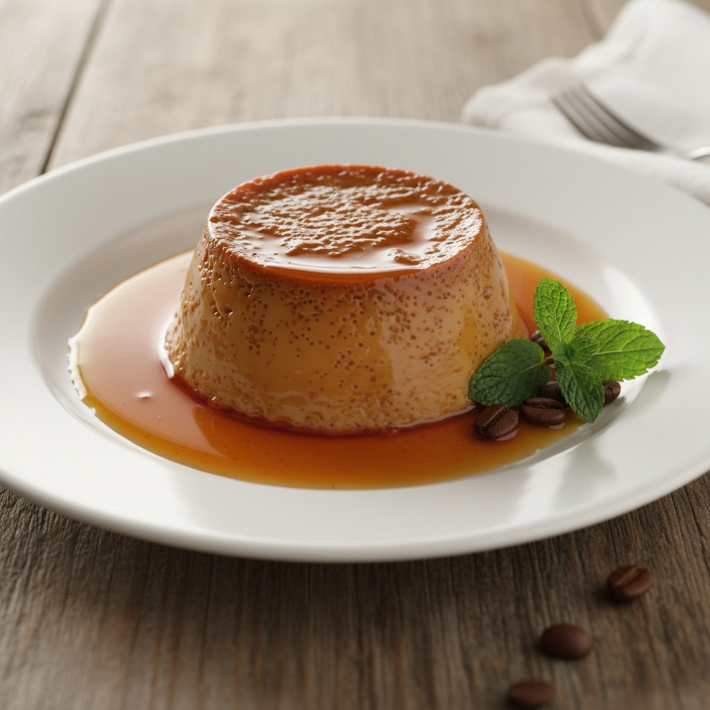 Coffee Crème Caramel Flan ready to serve