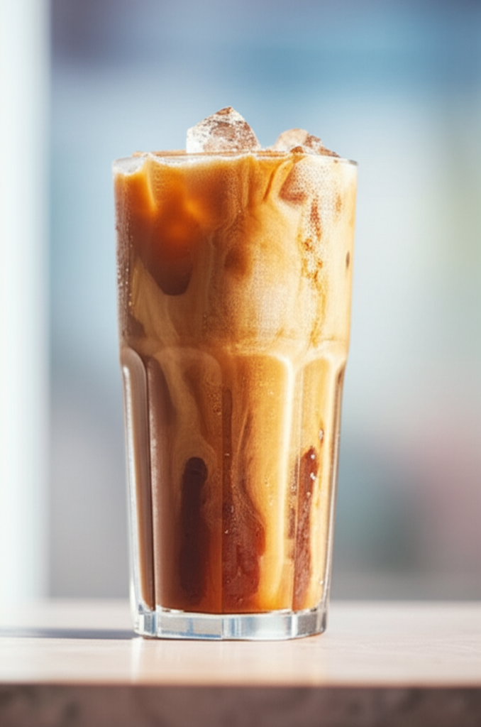 Cookie Butter Cold Brew in a glass with ice