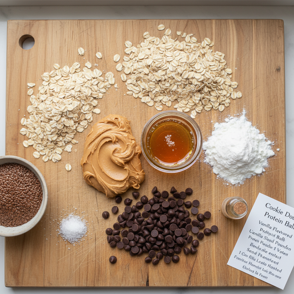 Ingredients for cookie dough protein balls
