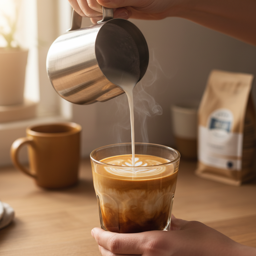 Ingredients for cortado and macchiato