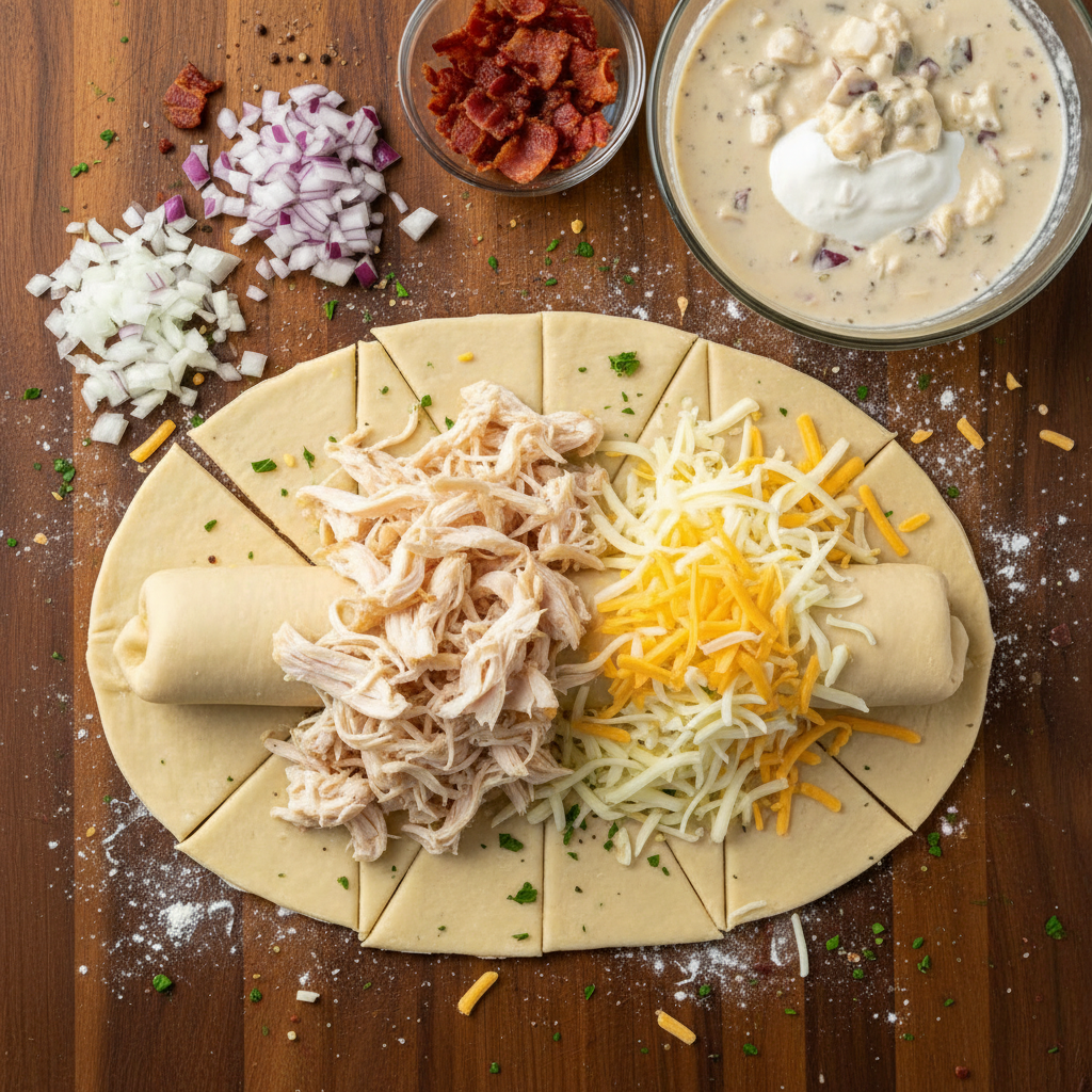 Ingredients for Chicken Crescent Roll Casserole